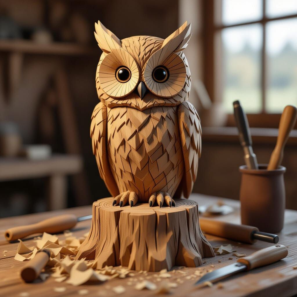 Carved owl