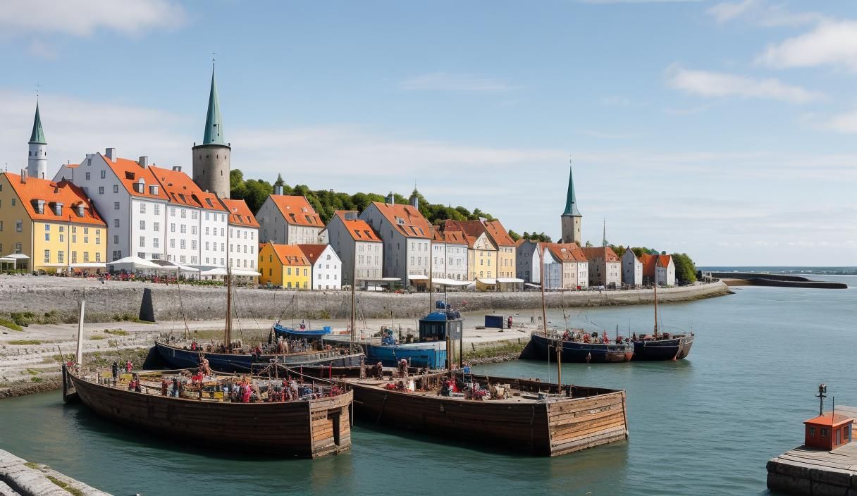 Visby Harbor Town in 1300 AC