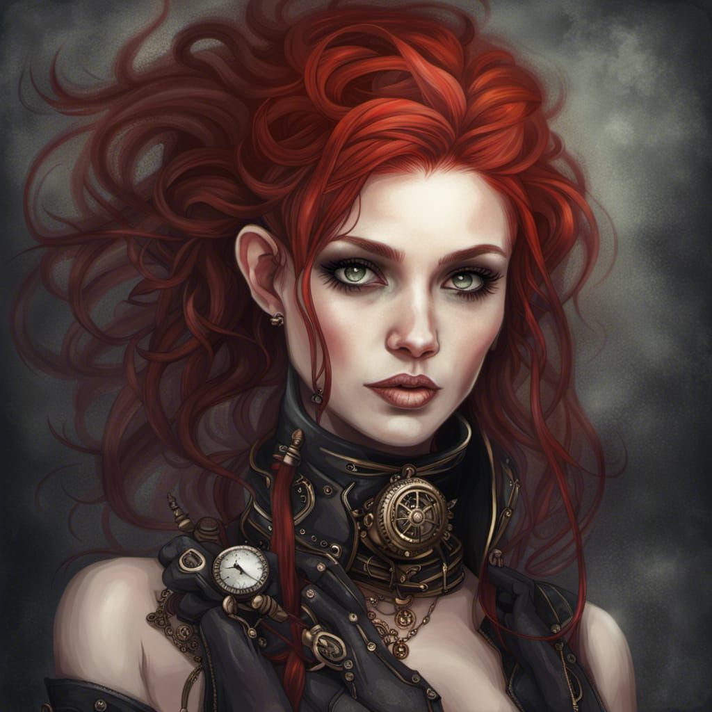 Steampunk Dark Elf Girl Portrait