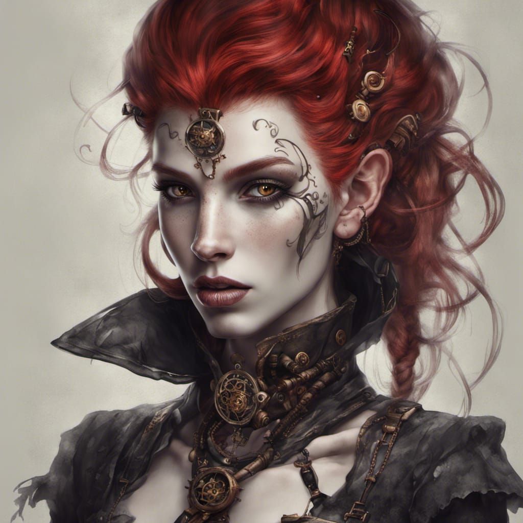 Steampunk Dark Elf Portrait