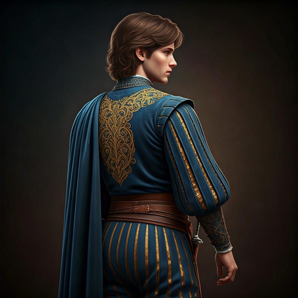Medieval Spanish Prince in Elaborate Outfit