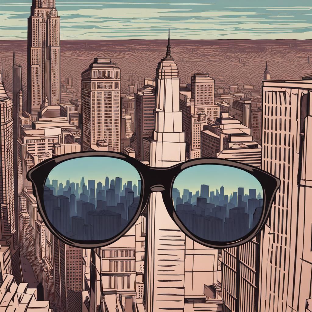 Cityscape Reflected in Sunglasses Lenses