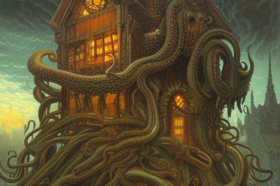 Menacing Multi-Eyed Tentacle Monster Emerges