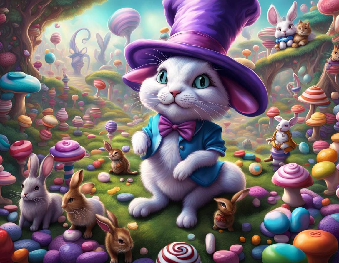 Alice in Wonderland Candy Art Illustration