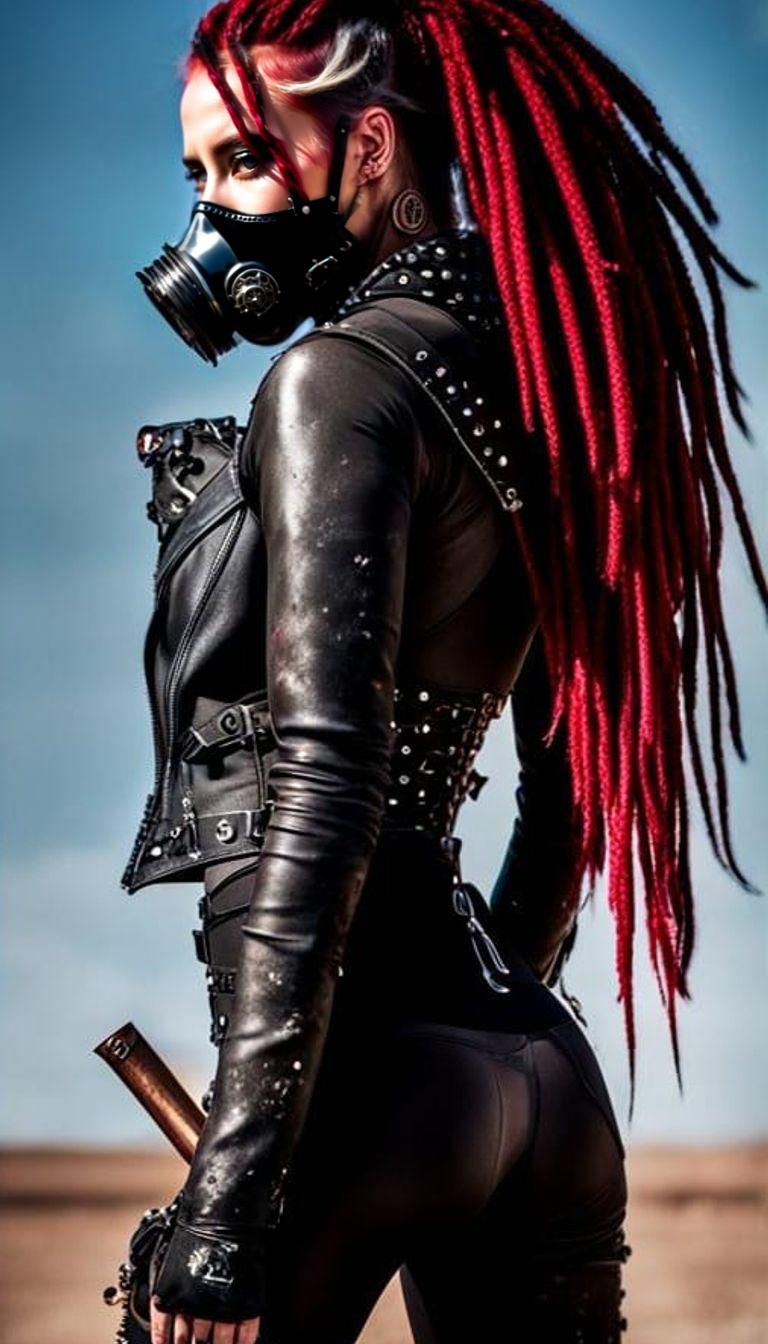 Cyberpunk Mad Max Girl in Wasteland