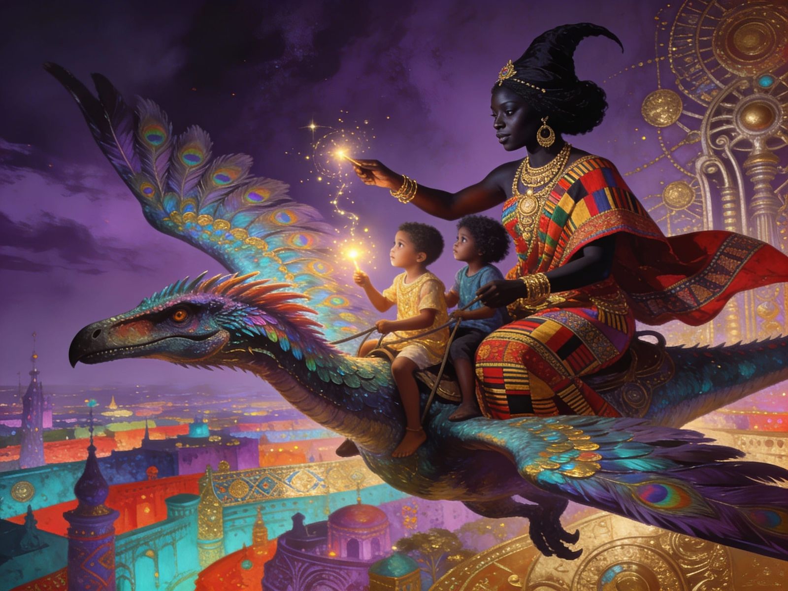 African Witch Teaches Spells on Flying Dinosaur