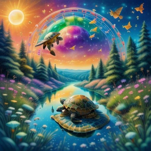 Singing Turtle's Joyful Meadow Serenade