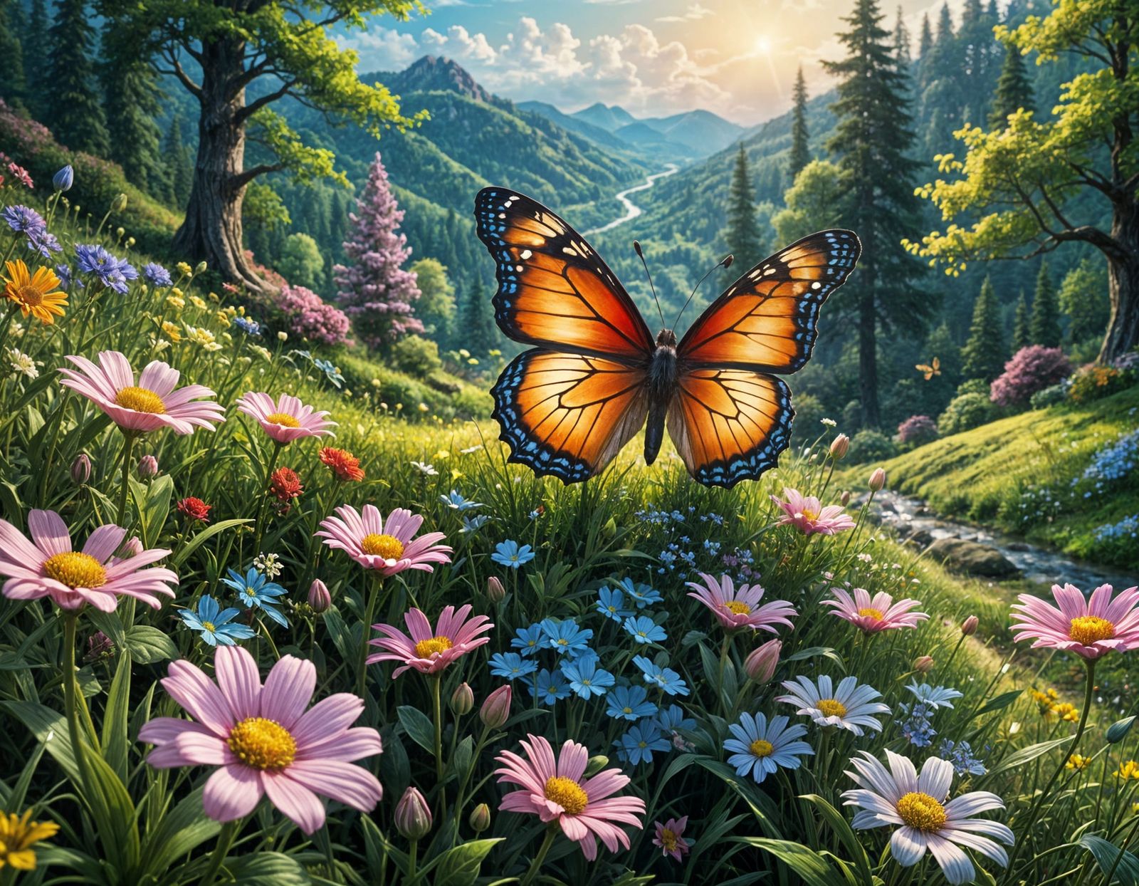 Vibrant Springtime Garden in Hyper-Realistic 8K HDR