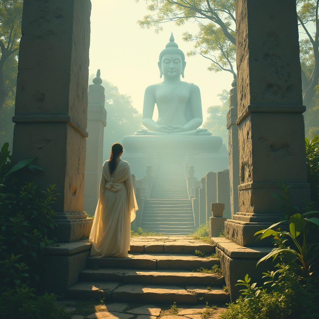 Ethereal Ancient Sri Lankan Cityscape in Cinematic Style