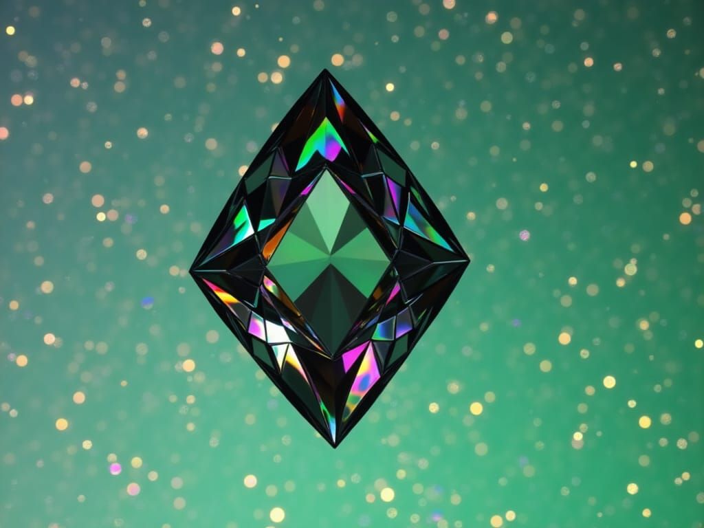 Brilliant Gemstone Reflecting Light in a Celestial Scene