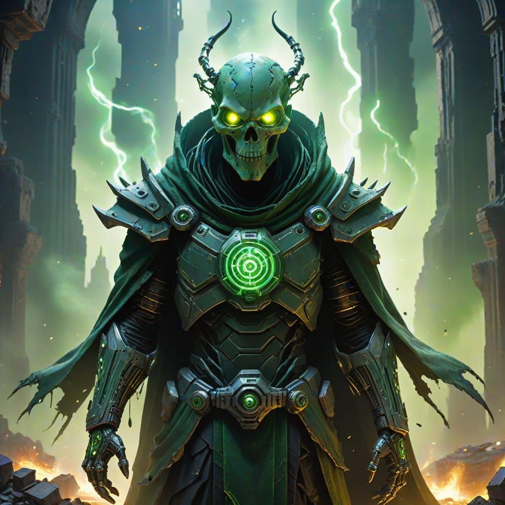 Cybernetic Tech-Cleric Conjures Demonic Entity