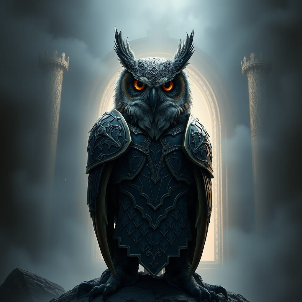 Armored Owl Guardian of Mystical Portal