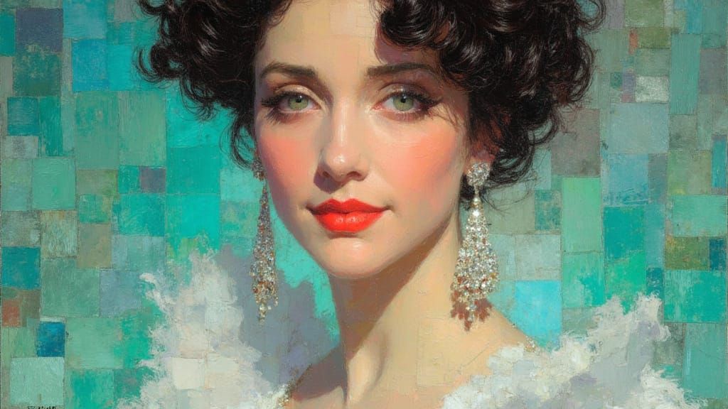 Elegant London Princess in Oil with Dry Brush