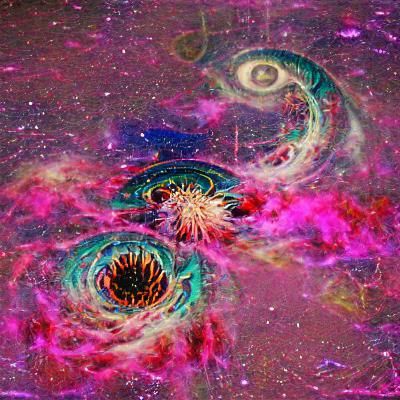 Abstract Cosmic Maelstrom of Interconnected Elements