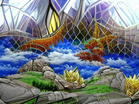 Stained Glass Dragon Ball Z Matte Painting