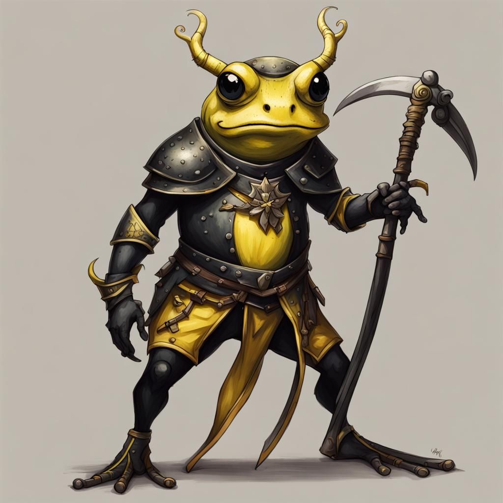 Armored Frog Warrior with Scythe