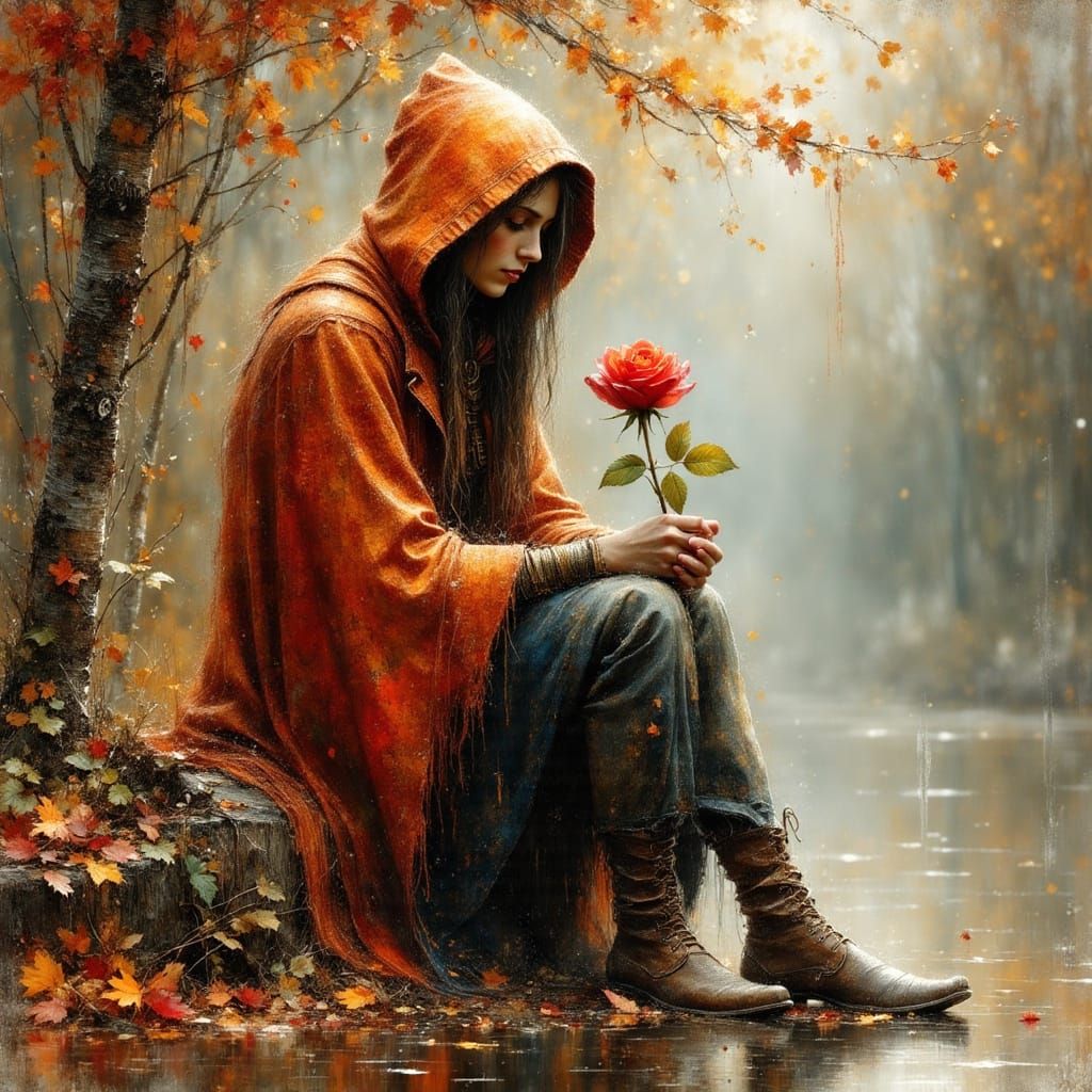 Fae in Autumnal Comic Art Style