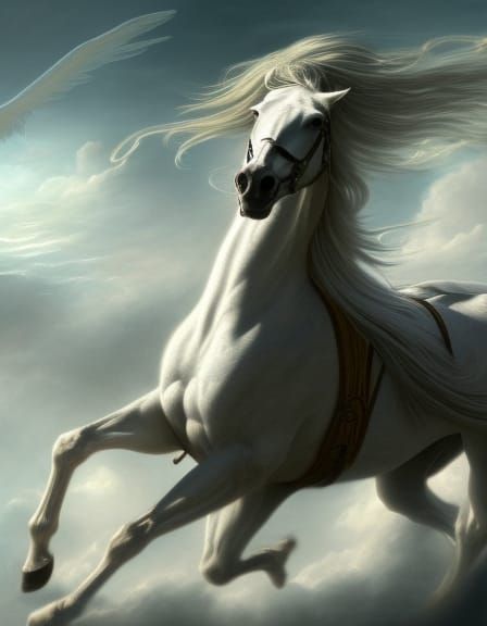 White Stallion In The Wind