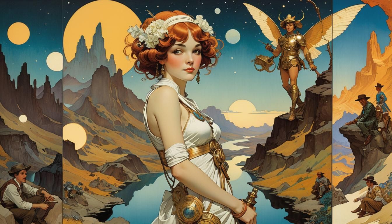 Surreal Androids Visit Valley: Comic Art Style