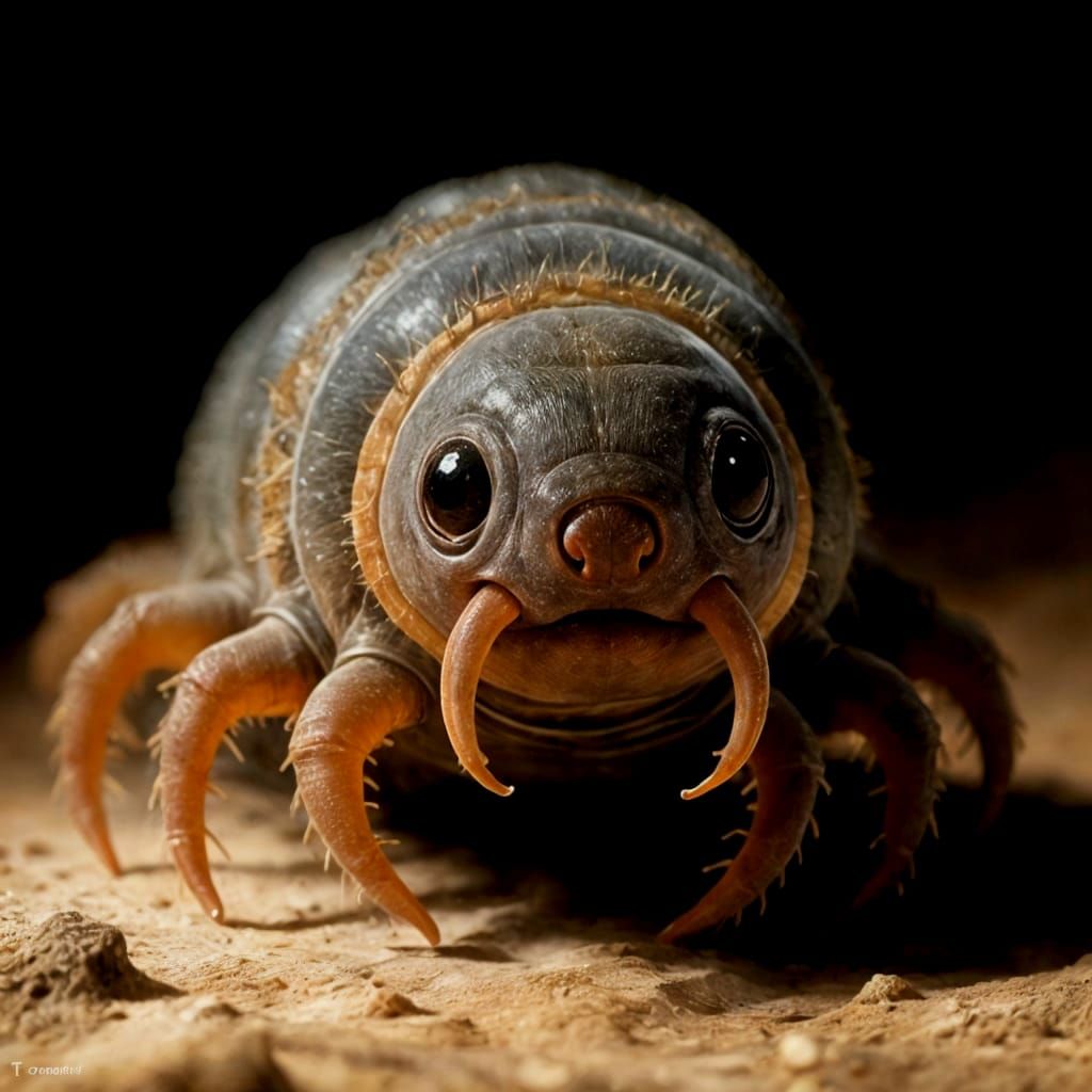 Tardigrade Face in Rembrandt Style