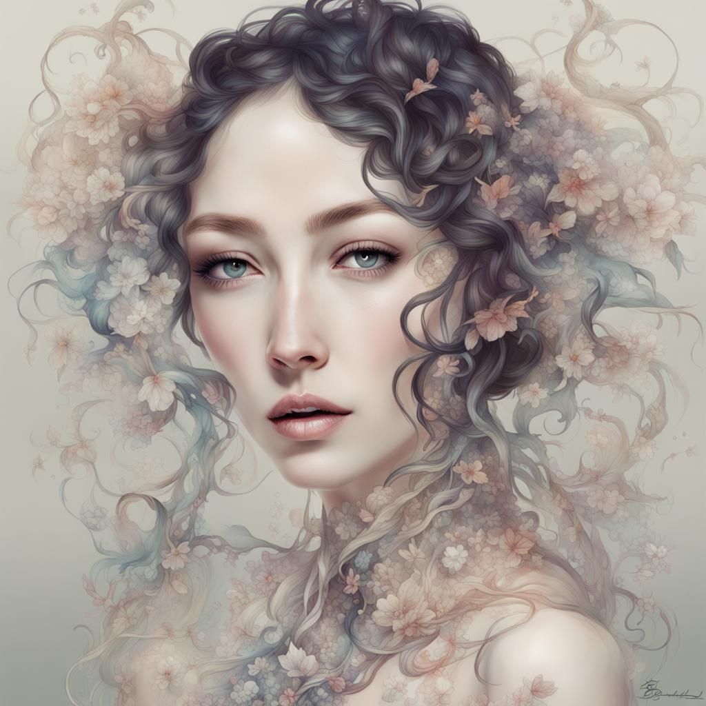 Beautiful Woman in Botryoidal Style