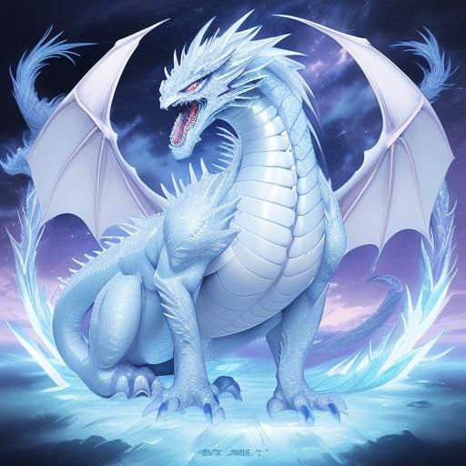 Icy Dragon in Anime Style