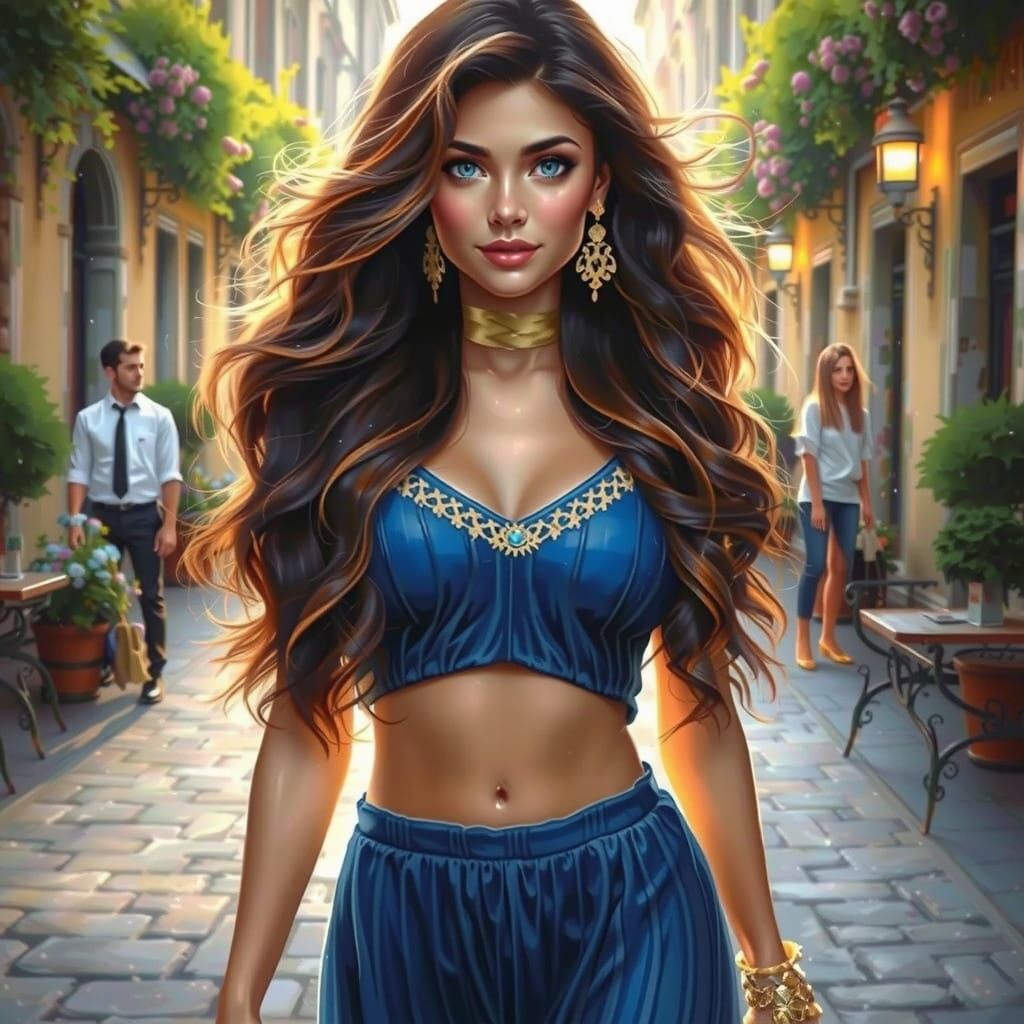 Ethereal Woman in Victorian Gown