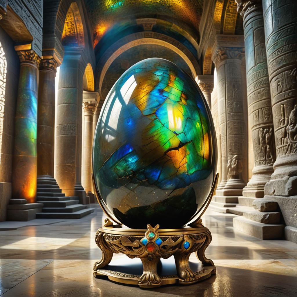 Opal Egg in Babylonian Temple Hall