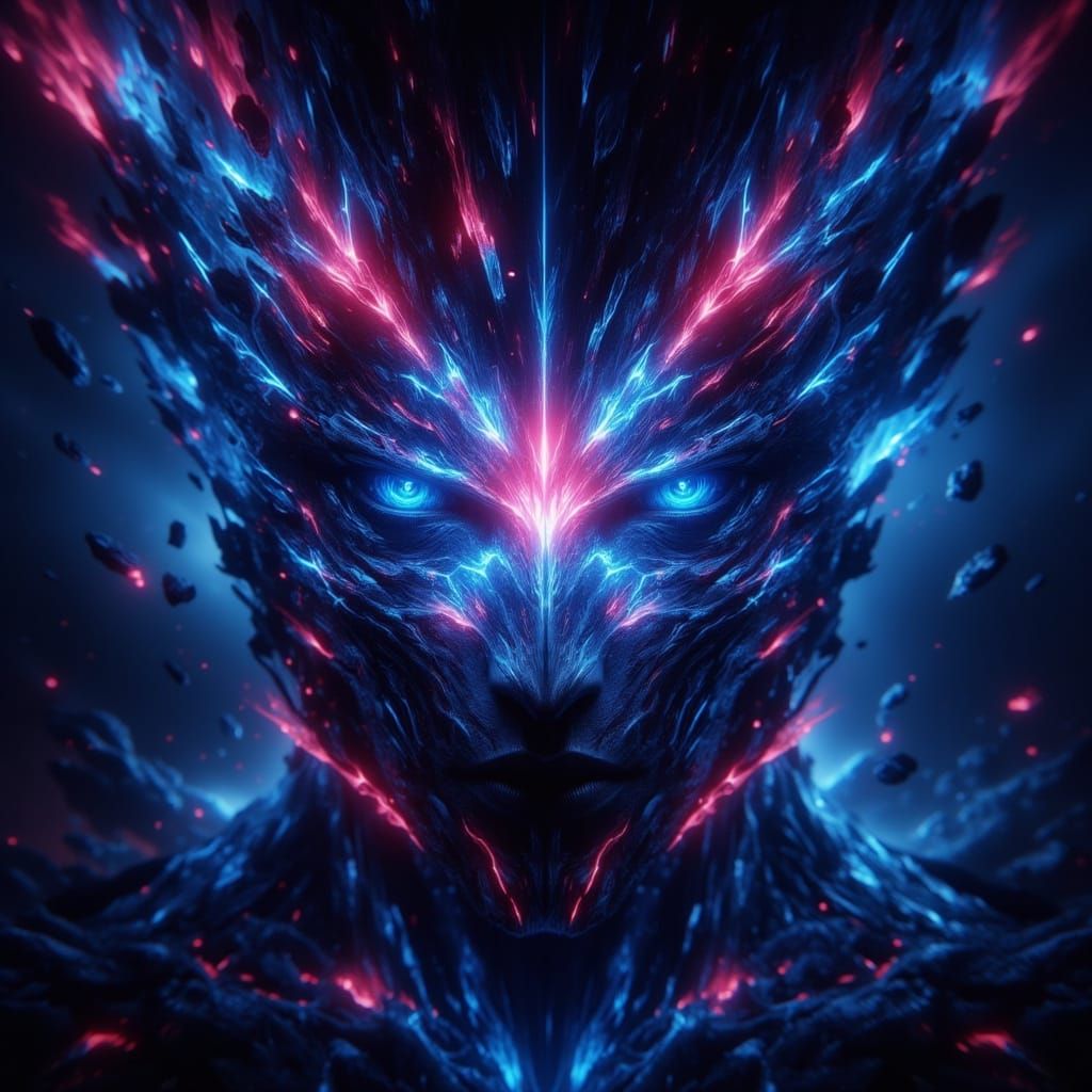 Futuristic deRAF PlayStation Logo with Neon Accents