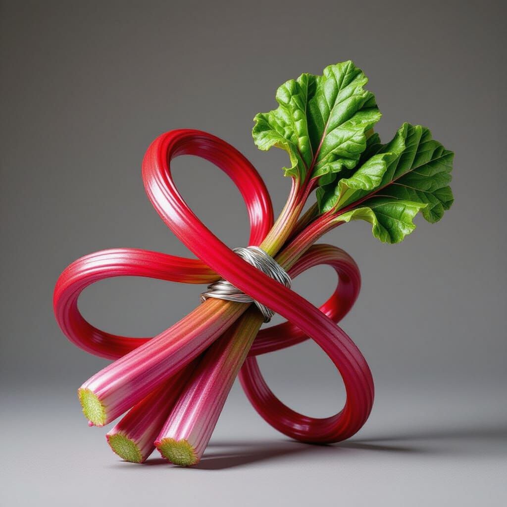 Abstract Wire Sculptures of Rhubarb
