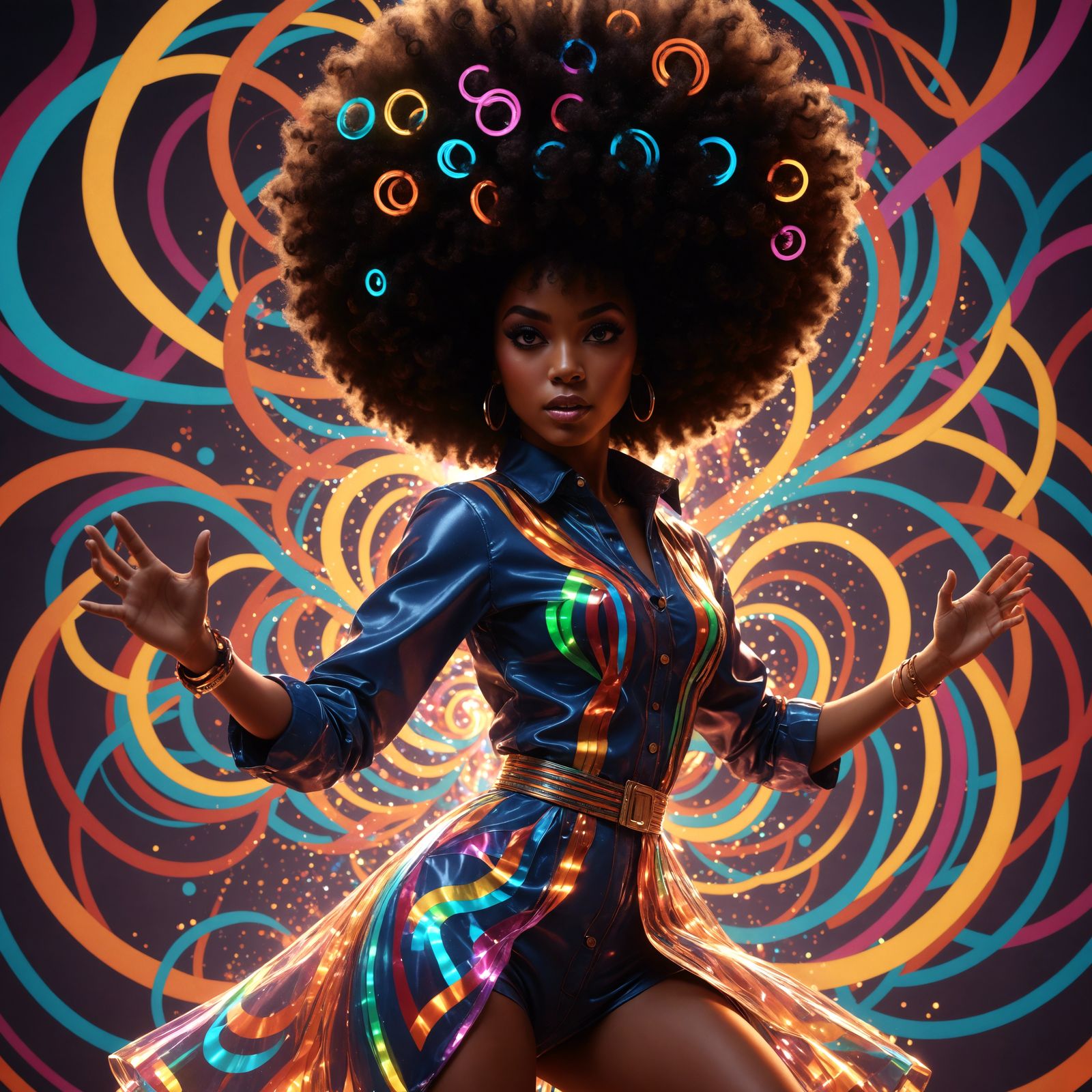 Afro groovy girl 60's
