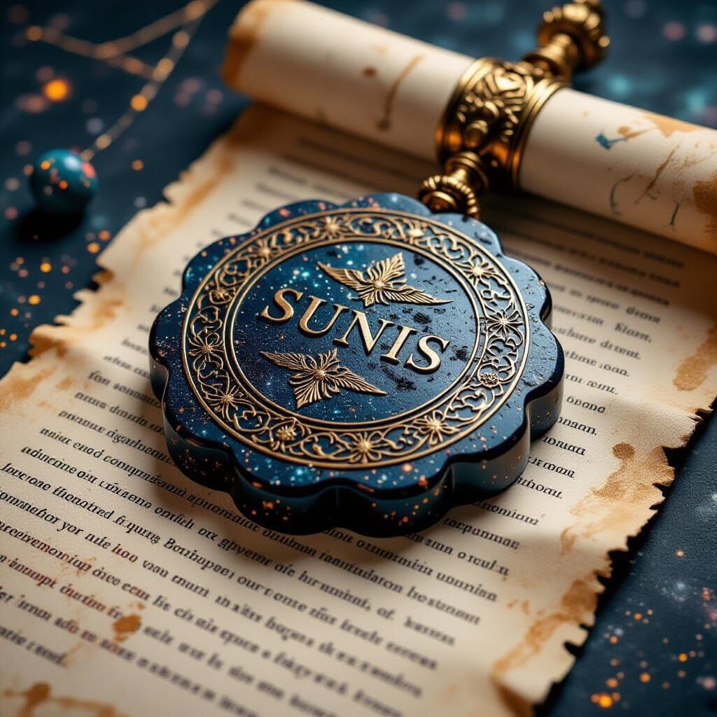 Cosmic Imperial Seal on Nebula Scroll