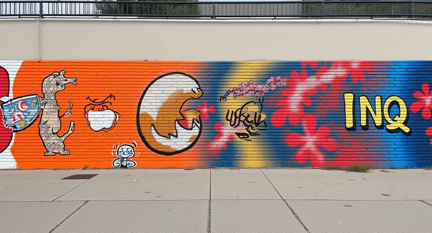 Graffiti Mural: INQ Mobile Meets Japanese Art