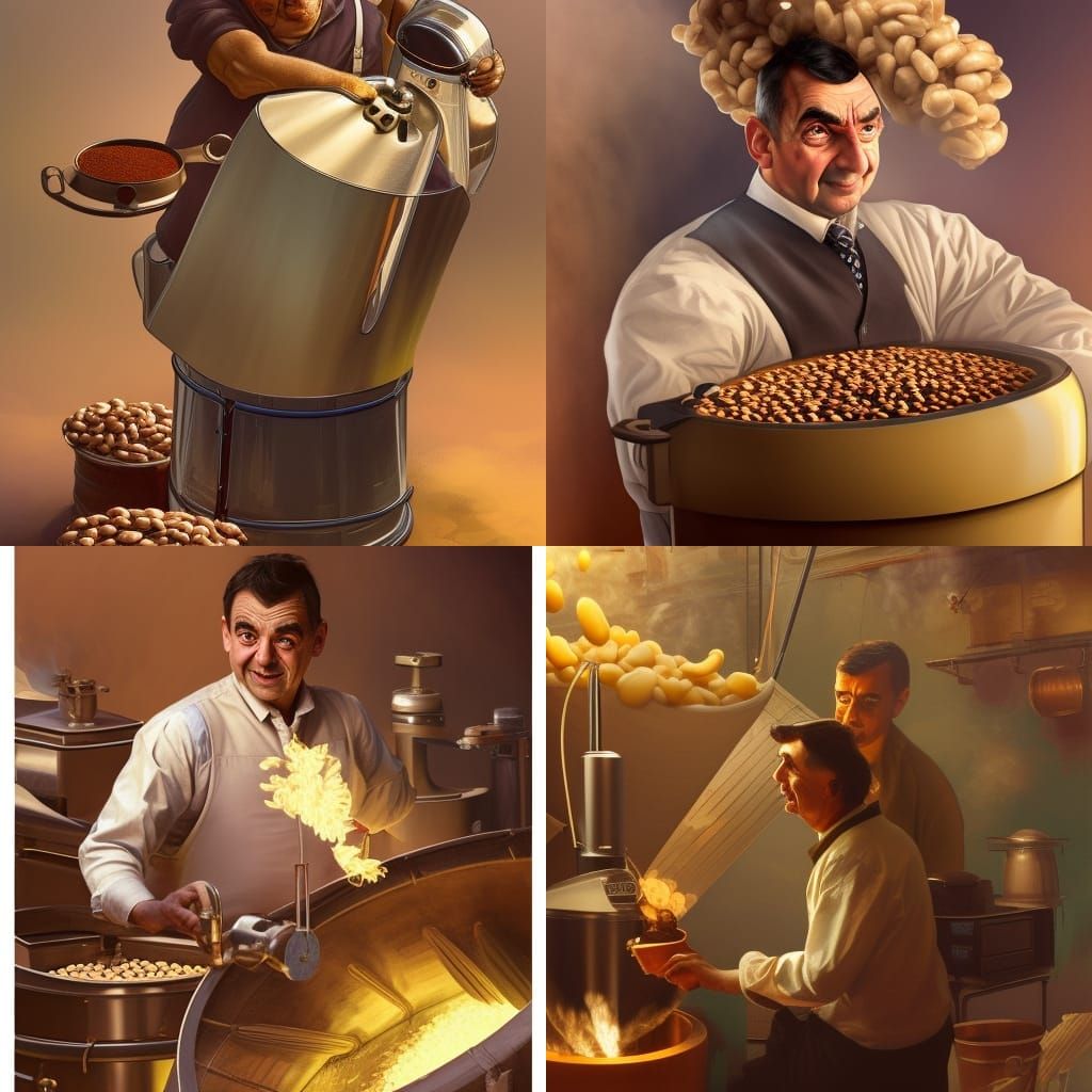 Detailed Bean Roaster Portrait in Volumetric Lighting