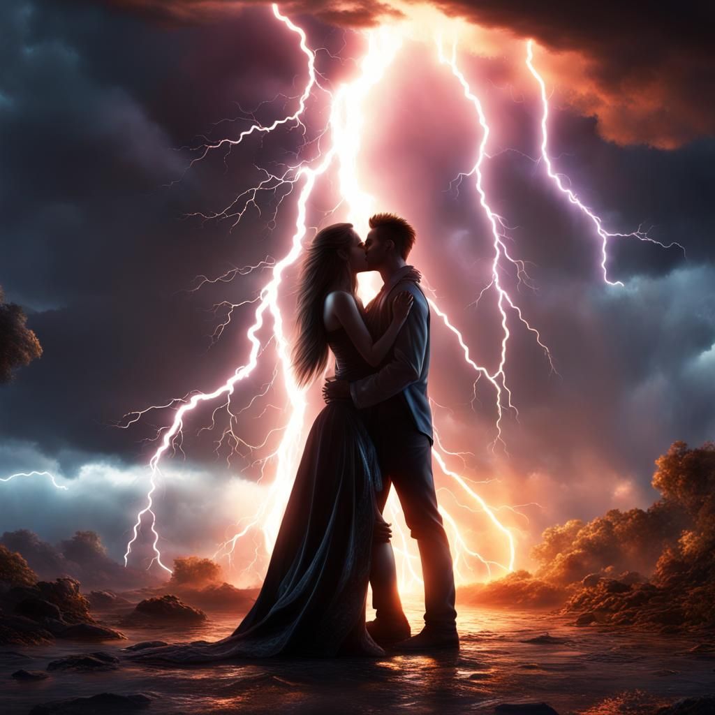 Elemental Forces Kiss Unleashing Lightning