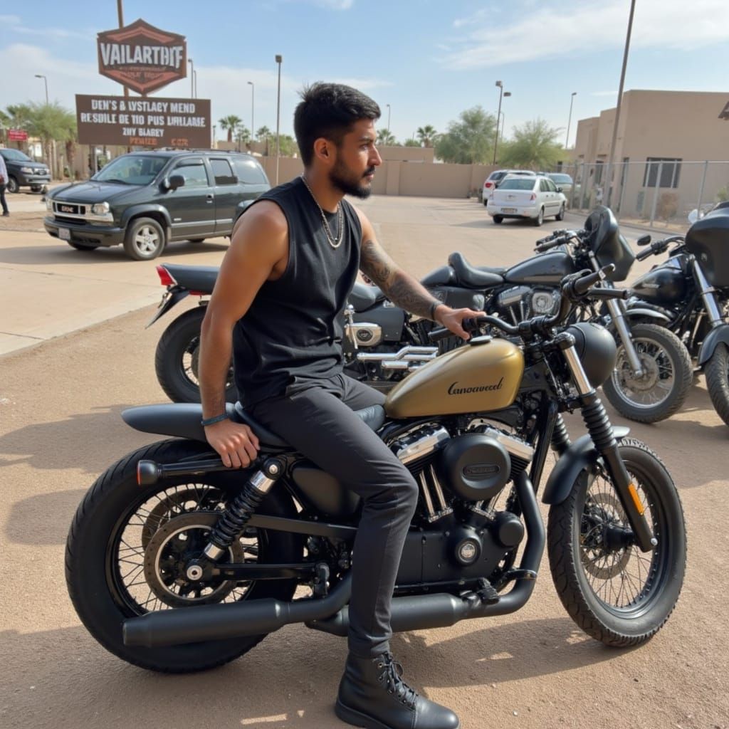 Post-Apocalyptic Biker in the Desert