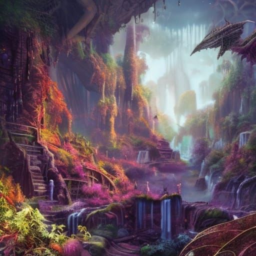 Post-Apocalyptic Elven City in Hidden Cave