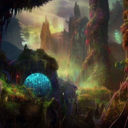 Post-Apocalyptic Elven City in Sci-Fi Style