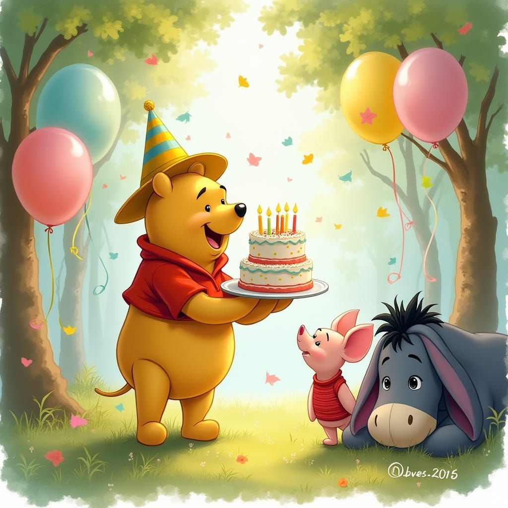 Winnie the Pooh's Whimsical Birthday Bash in Pastel Hues