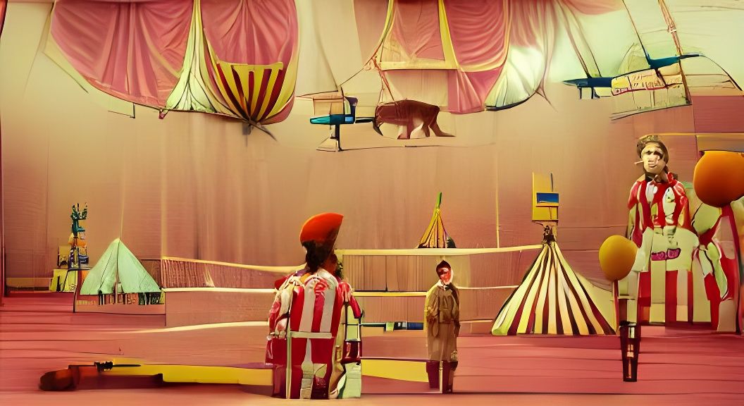 Circus Scene in Wes Anderson Style