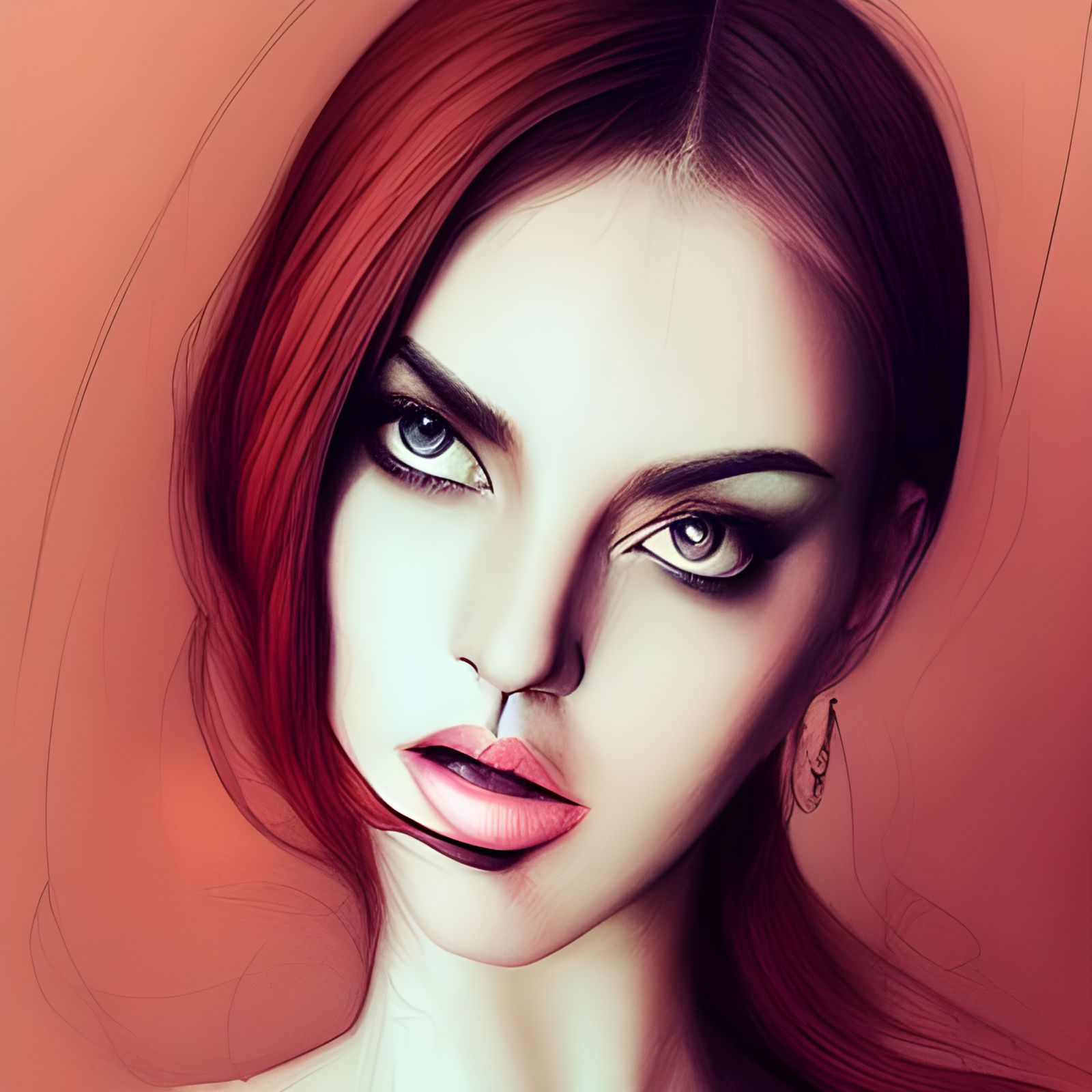 Elegant Woman Portrait in Modern Minimalist Style