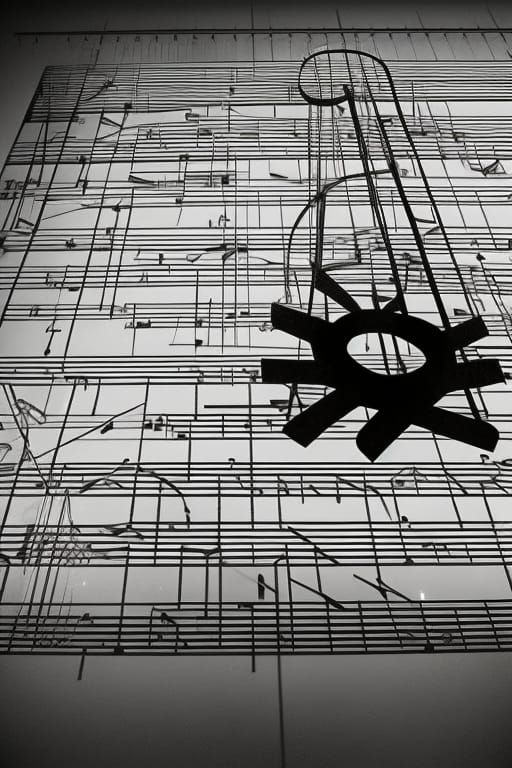 Complex Graphic Score in Brutalist Style