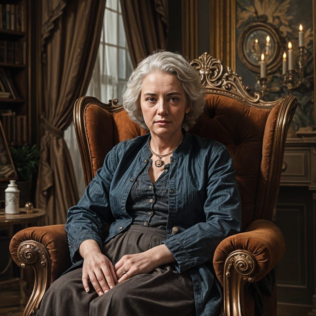 Vibrant Portrait of a Whimsical Lady in Delicate Pastel Colo...