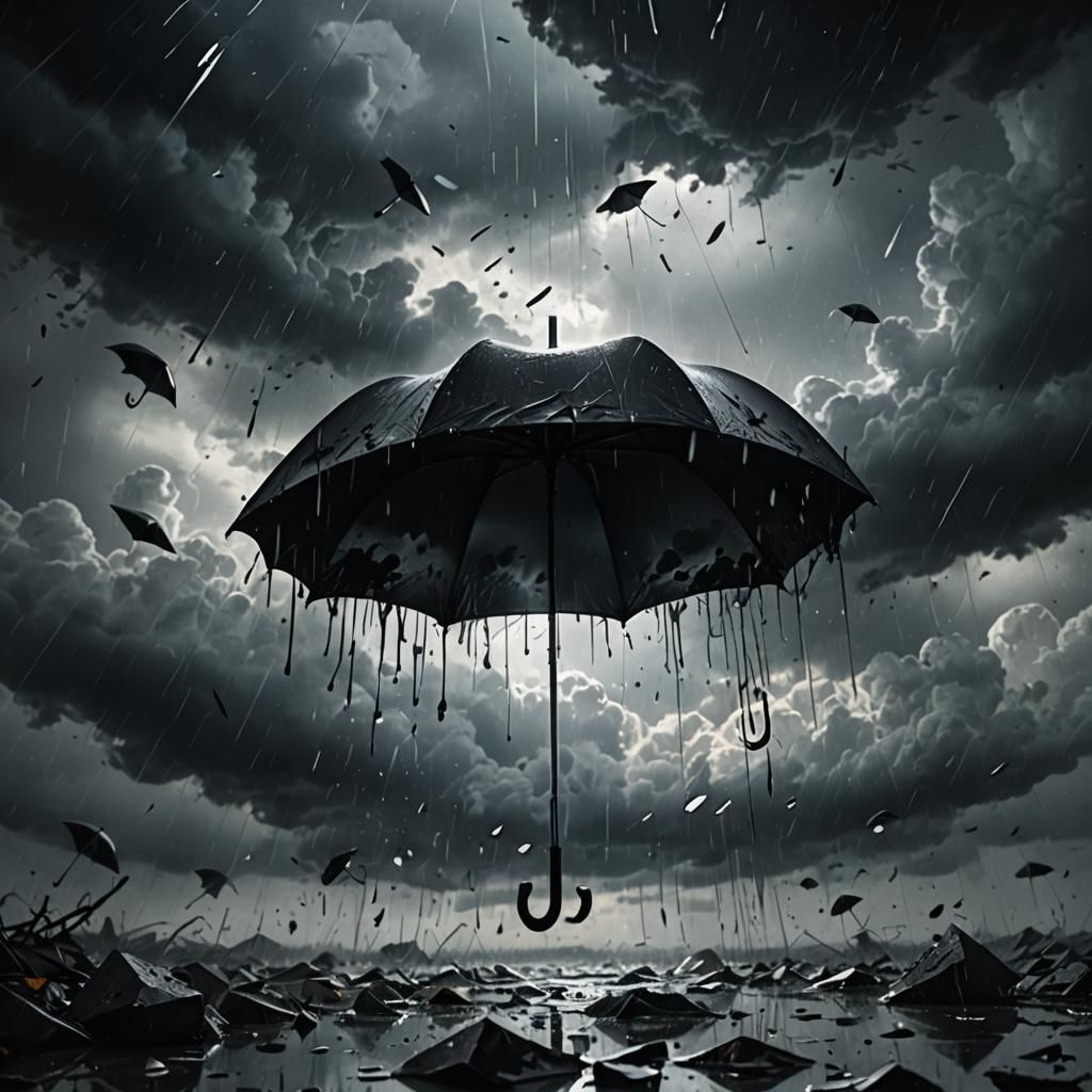 Ominous Umbrella in Stormy Sky Concept Art