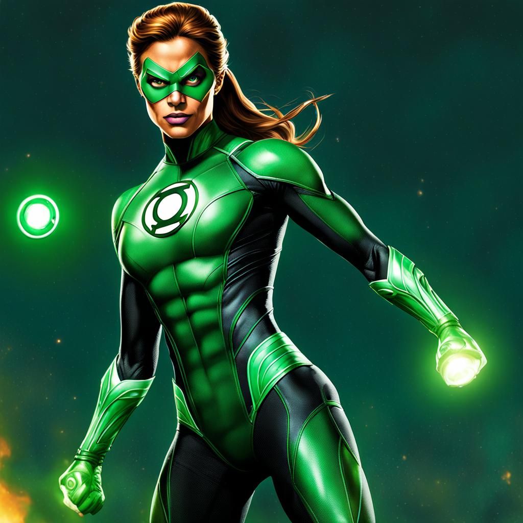 Female Green Lantern in Space with Lantern