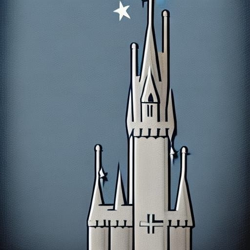 Stylized Medieval Castle with Falling Star