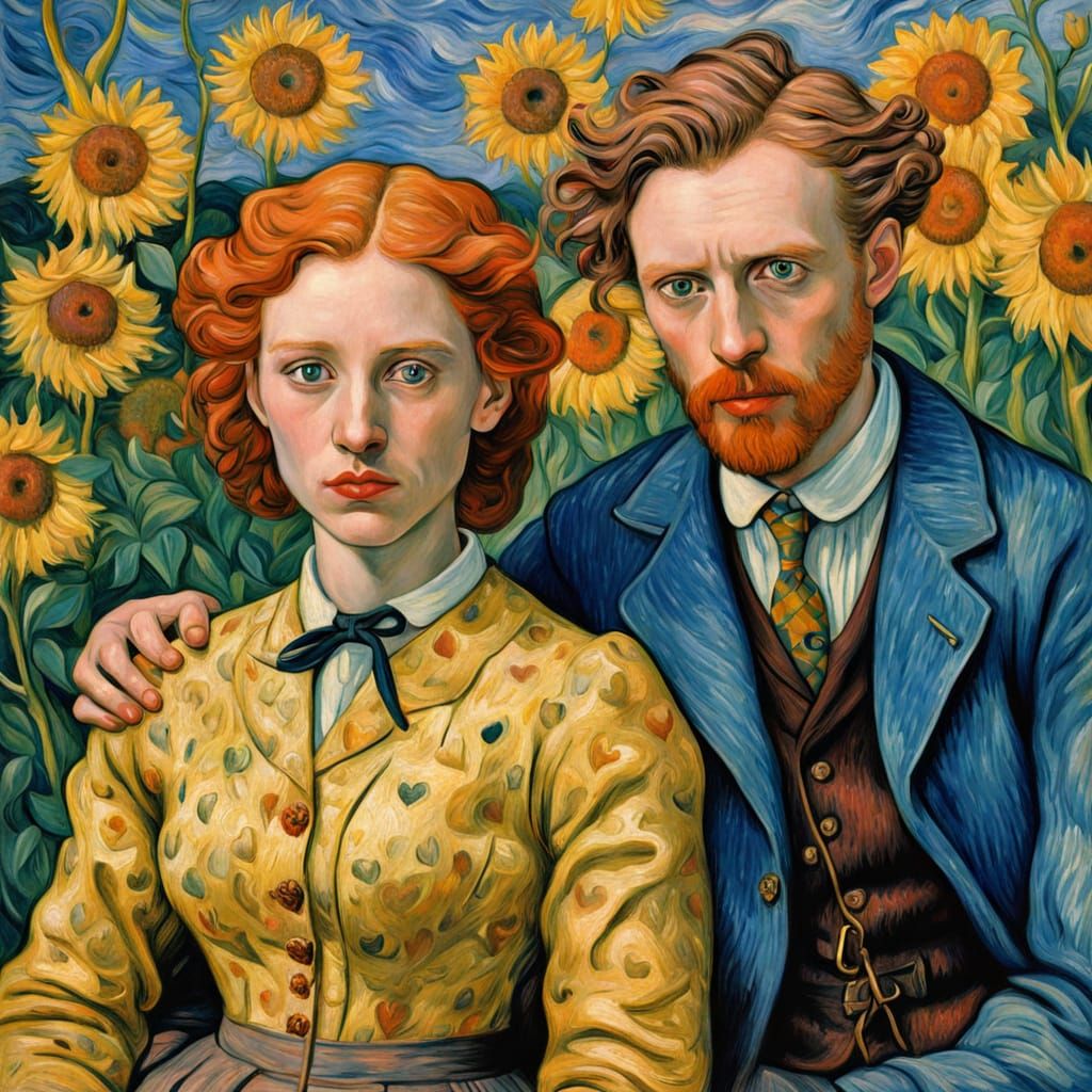 Woman and Man in Dreamlike Harmony