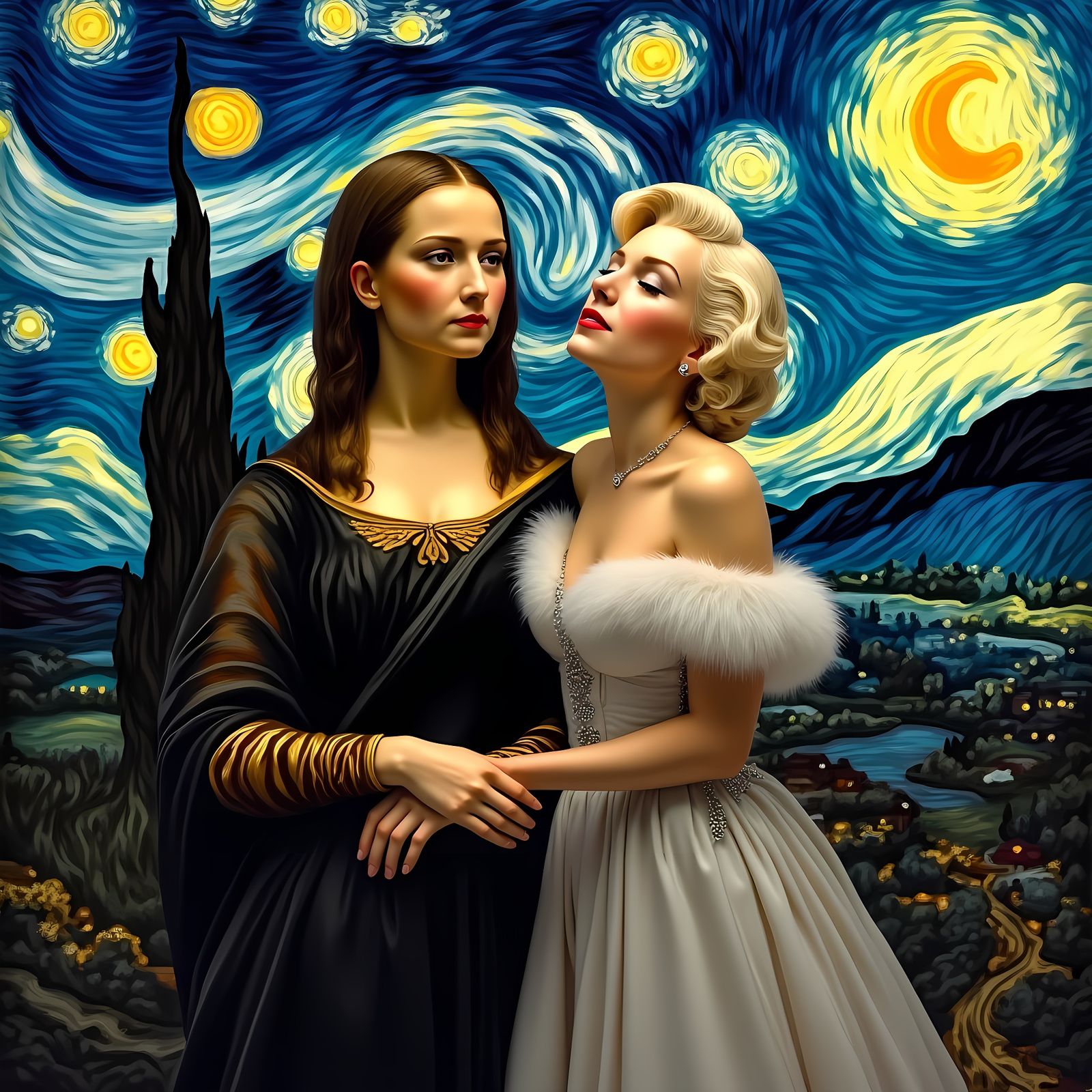 Mona Lisa, Marilyn Monroe in Starry Night