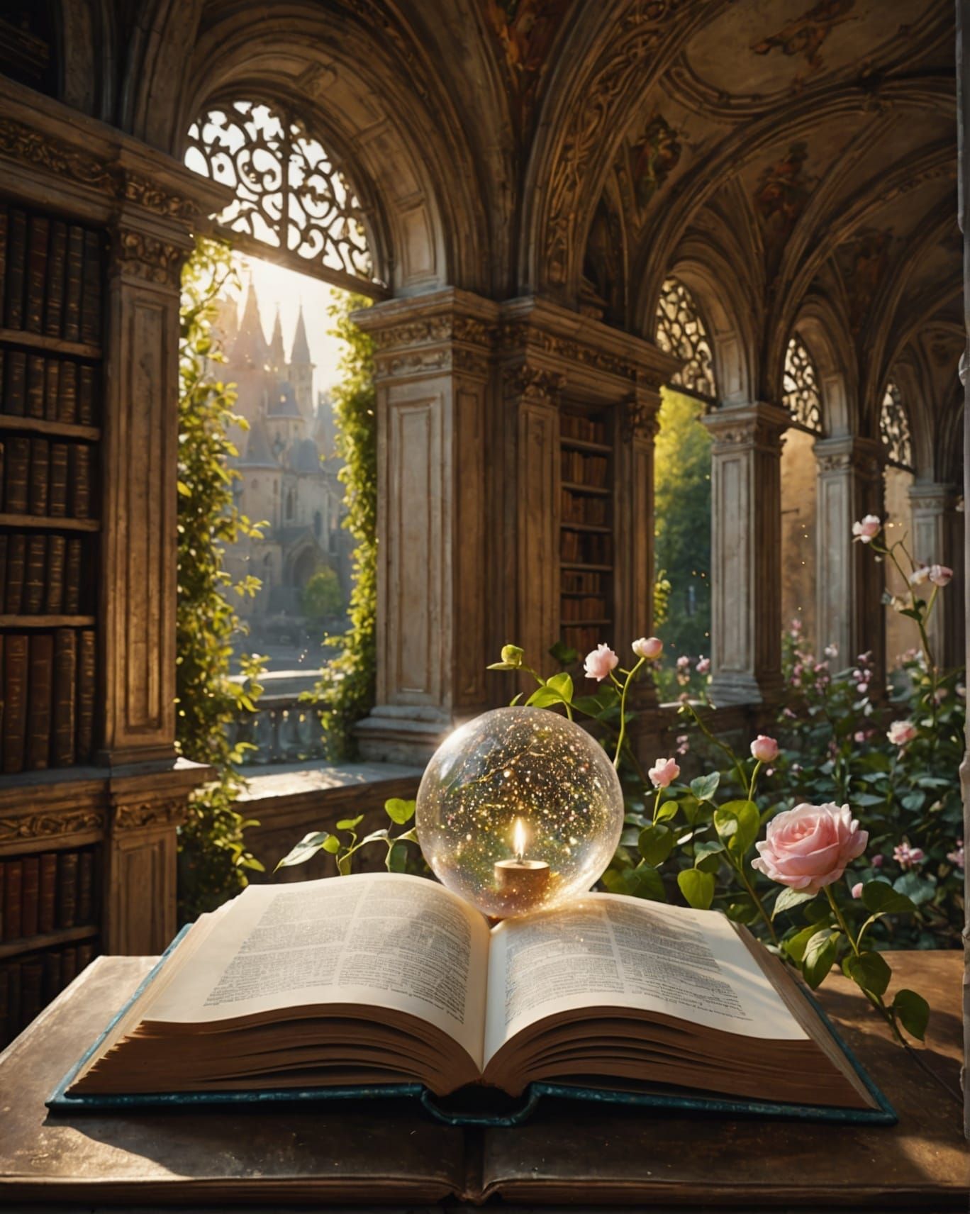 Magical Garden Blooms From Book, Digital Art