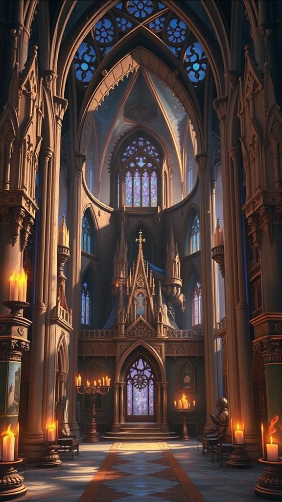 Mystical Gothic Candles in a Fantastical Realism Style